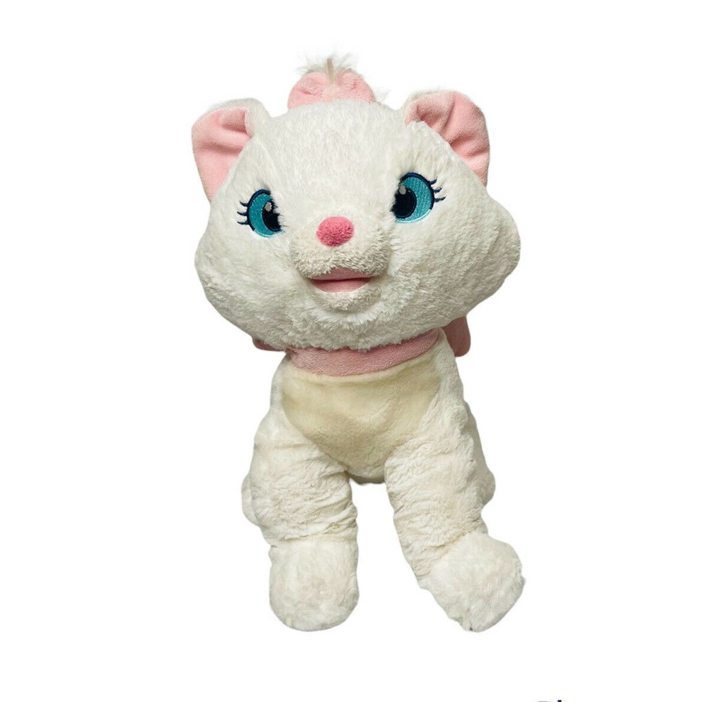 Disney Store Aristocats Marie Plush White Cat Kitty Pink Bow Stuffed Toy 12"